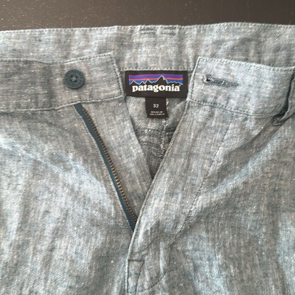 Patagonia Men’s Hemp Back Step shorts 32” waist. 10” inseam. Blue chambray - Picture 3 of 4
